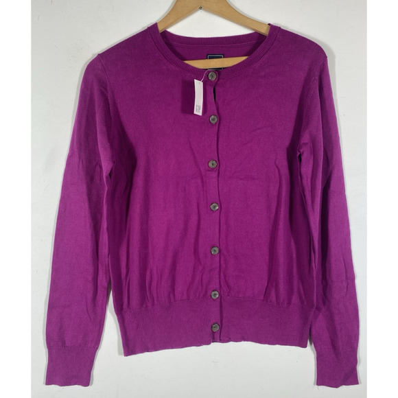 Gap Cardigan Sweater Size Small Purple Pink Button Up Womens Cotton Twee Preppy - Picture 4 of 10